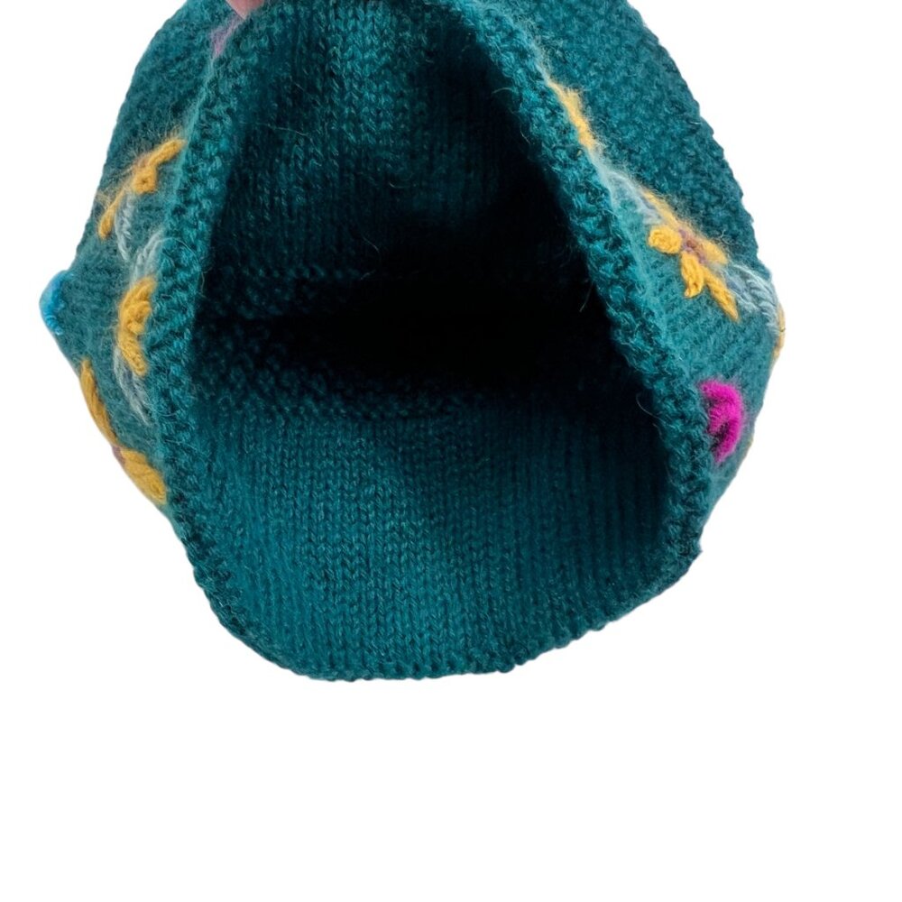 Andes Gifts 95% Alpaca Knit Floral Outdoor Beanie Size OS - Picture 3 of 5